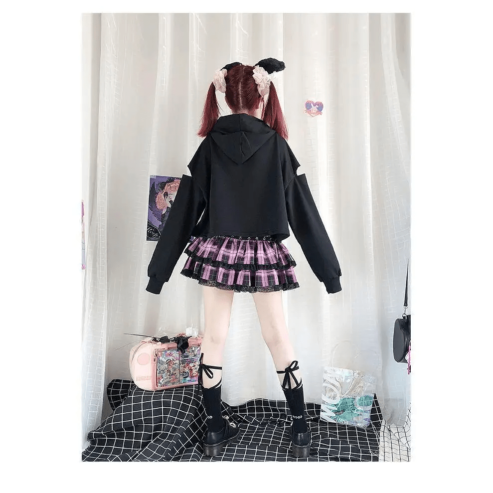 Pastel Goth I'll End You Chainsaw Bunny Hoodie for Year - Round Wear - Cosparty