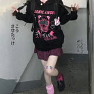 Pastel Goth Japanese Sonic Angel Hoodie in Neon Colors - Cosparty