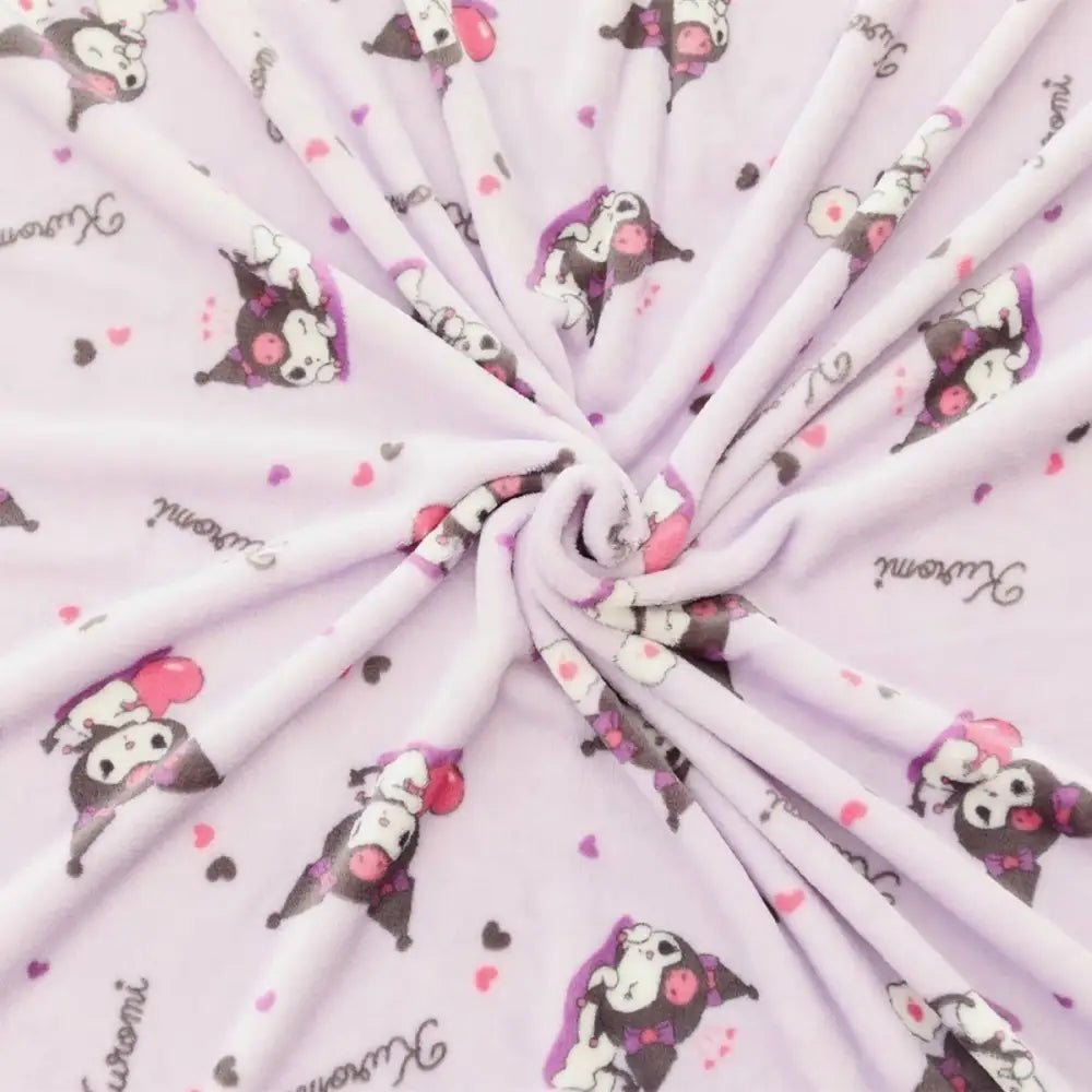 Pastel Goth Kuromi Inspired Furry Warm Blanket for Snuggling - Cosparty