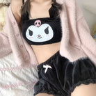 Pastel Goth Kuromi Lingerie Set for Cozy Nighttime Wear - Cosparty