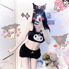 Pastel Goth Kuromi Lingerie Set for Cozy Nighttime Wear - Cosparty