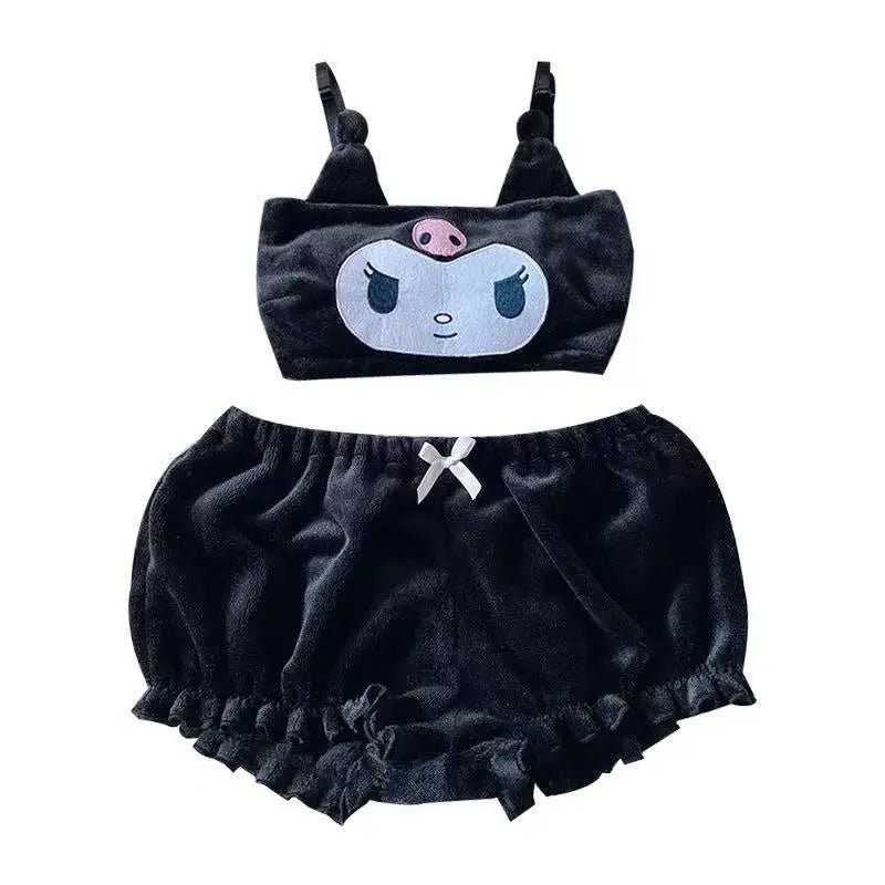 Pastel Goth Kuromi Lingerie Set for Cozy Nighttime Wear - Cosparty