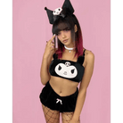 Pastel Goth Kuromi Lingerie Set for Cozy Nighttime Wear - Cosparty