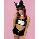 Pastel Goth Kuromi Lingerie Set for Cozy Nighttime Wear - lingerie