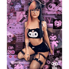 Pastel Goth Kuromi Lingerie Set for Cozy Nighttime Wear - Cosparty