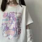 Pastel Goth Oversized E-Girl Crop Top with Stunning Artistic Details - shirt