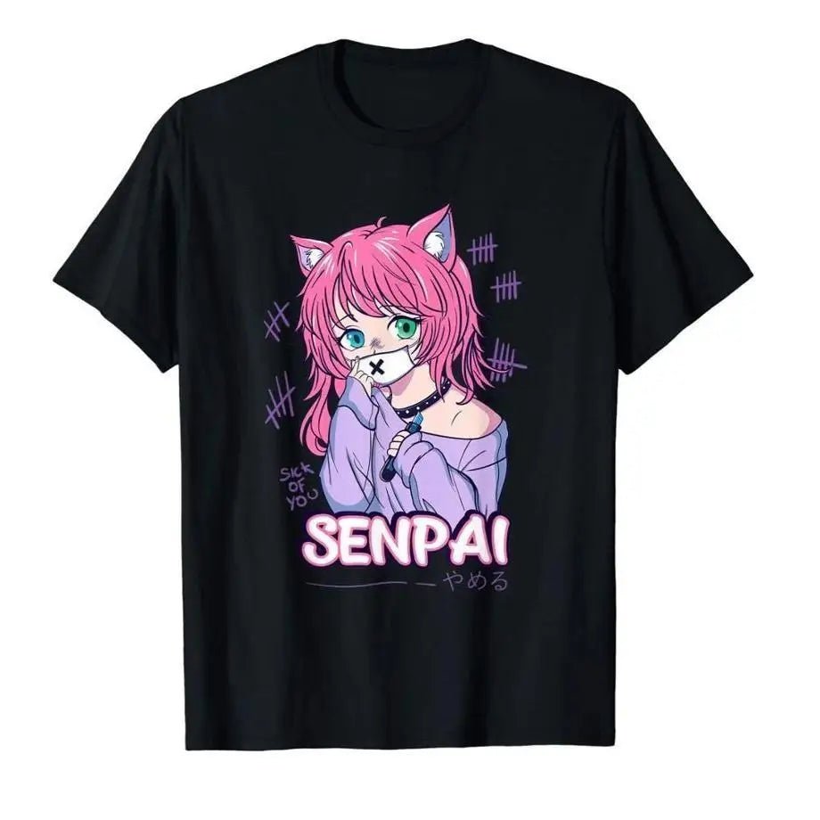 Pastel Goth Senpai T-Shirt for Otaku Fans - Cosparty