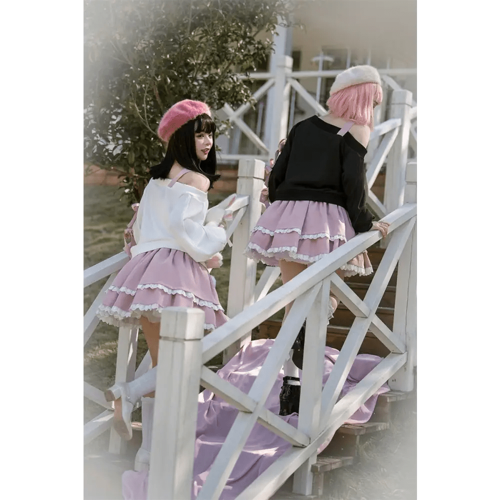 Pastel Goth Surprise Outfit with Heart Top and Layered Skirt - Cosparty