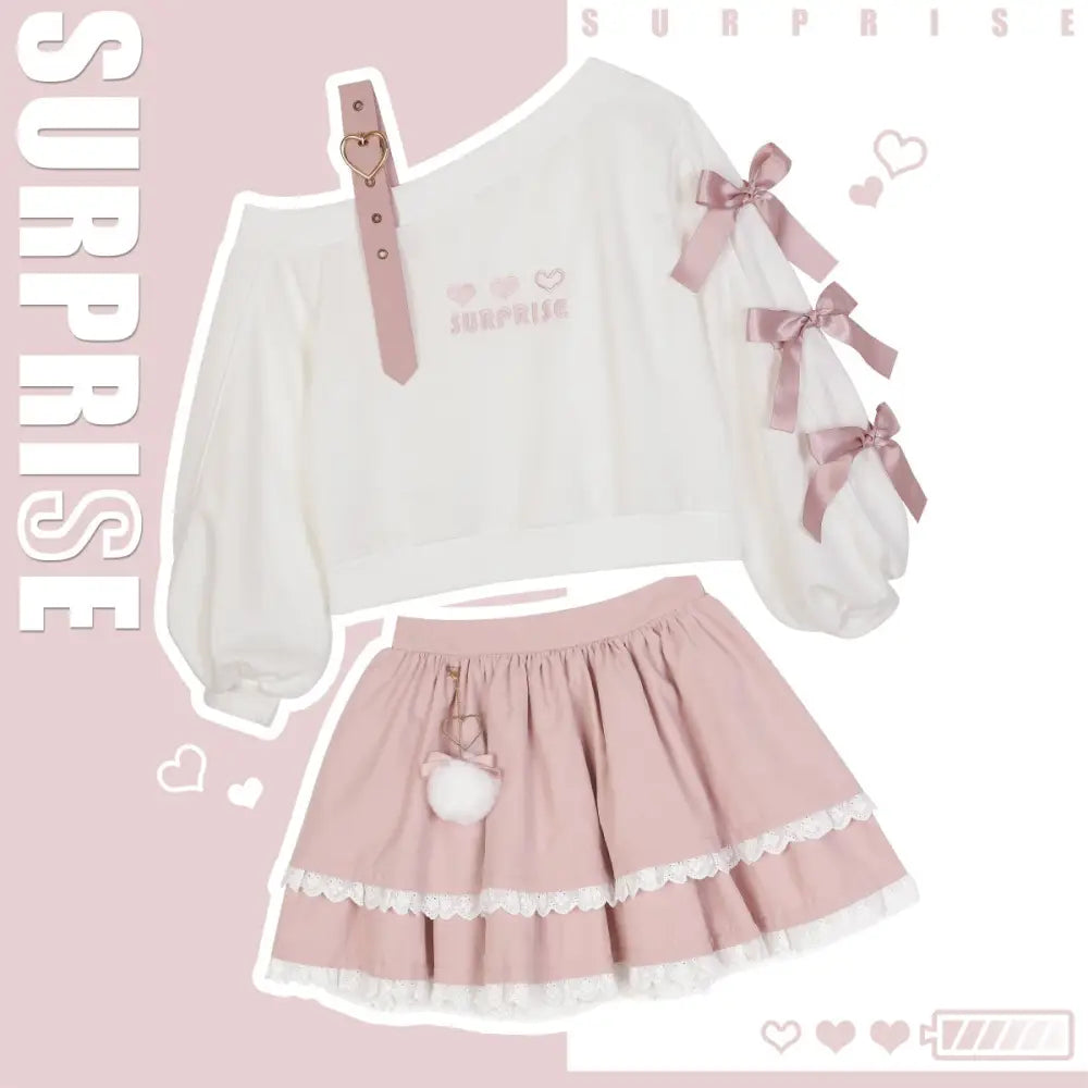 Surprise Me Pastel Goth Set - White White / S - clothing