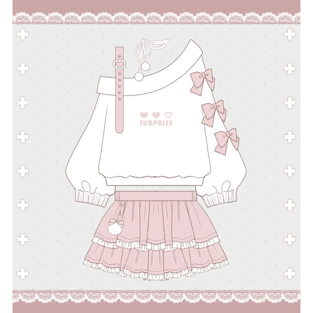 Pastel Goth Surprise Outfit with Heart Top and Layered Skirt - Cosparty