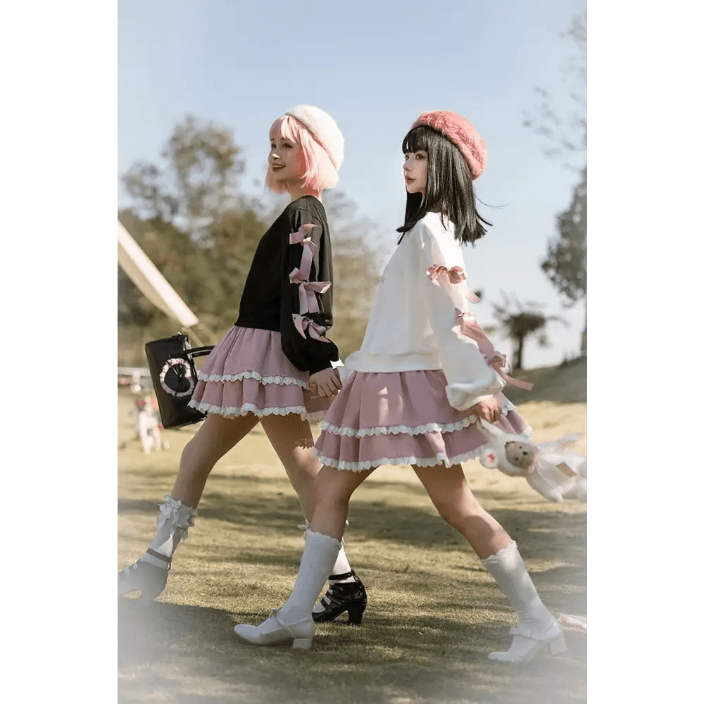 Pastel Goth Surprise Outfit with Heart Top and Layered Skirt - Cosparty