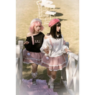 Pastel Goth Surprise Outfit with Heart Top and Layered Skirt - clothing