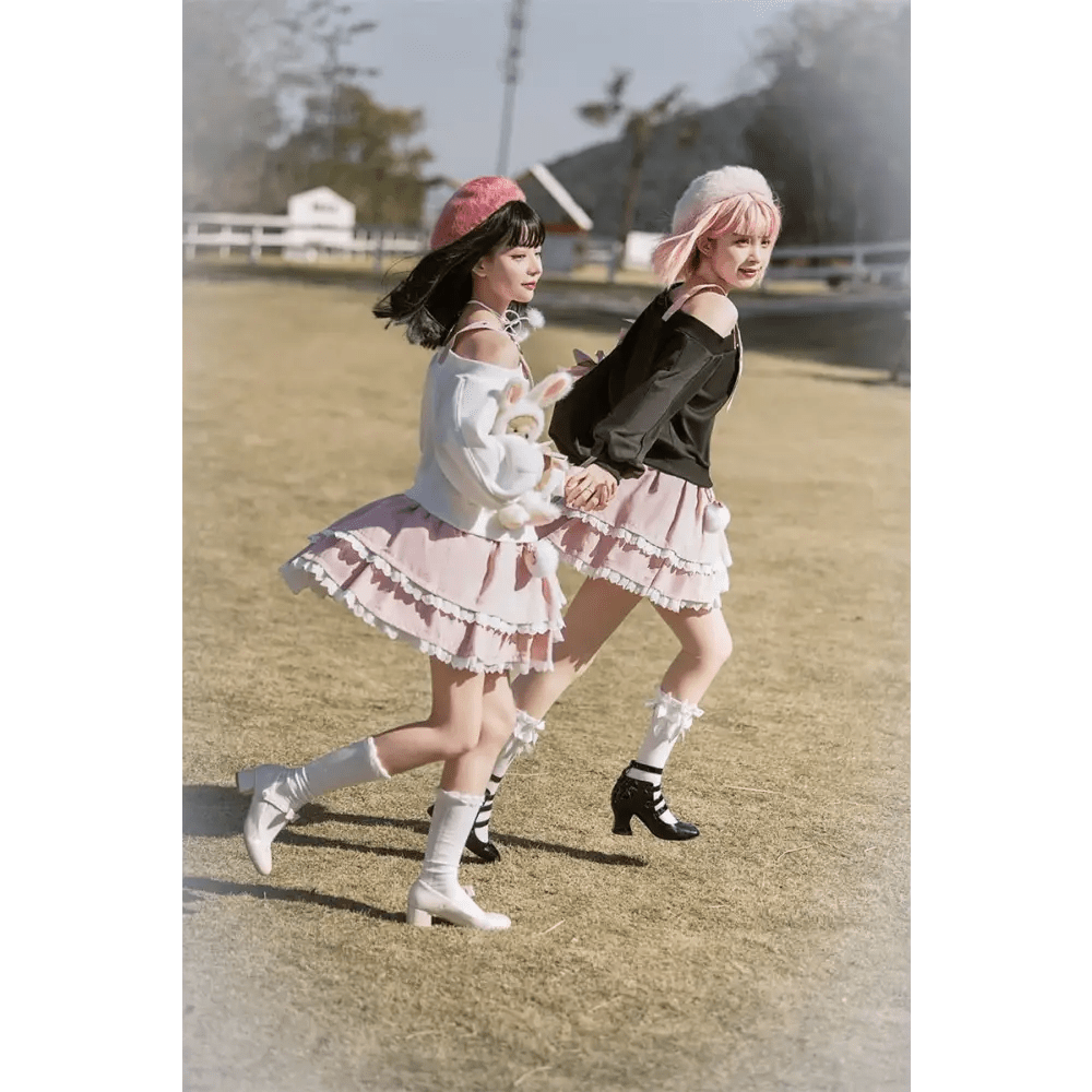 Pastel Goth Surprise Outfit with Heart Top and Layered Skirt - Cosparty