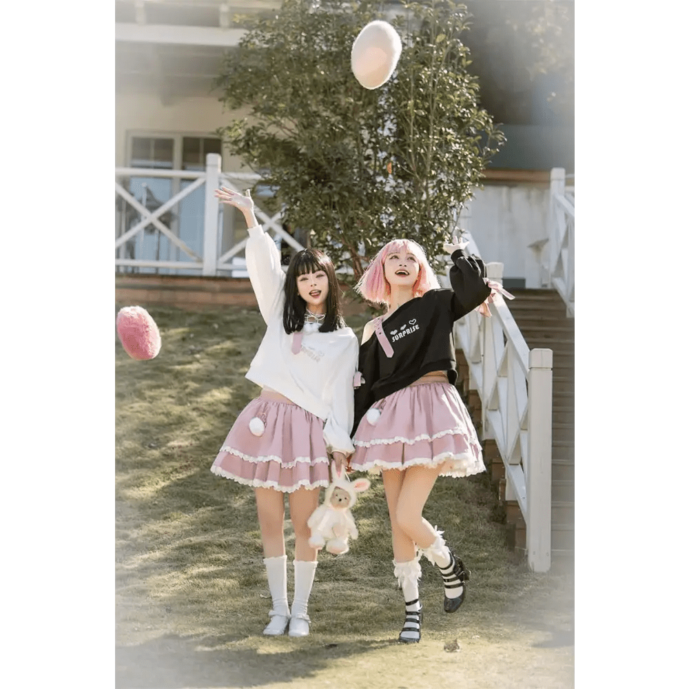 Pastel Goth Surprise Outfit with Heart Top and Layered Skirt - Cosparty