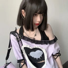 Pastel Goth Sweetheart Outfit with Crop Top and Peekaboo T-Shirt - sweater