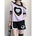 Pastel Goth Sweetheart Set - Full / S - crop, crop shirt, top, tops, cropped