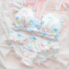 Happy Clouds Lingerie Set - L (No bigger than C cup) - underwear