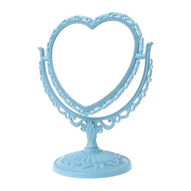 Pastel Heart Shaped Makeup Mirrors for Cosparty Bedrooms - Blue - home decor