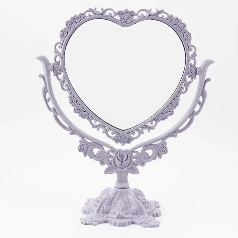 Pastel Heart Shaped Makeup Mirrors for Cosparty Bedrooms - Purple - home decor