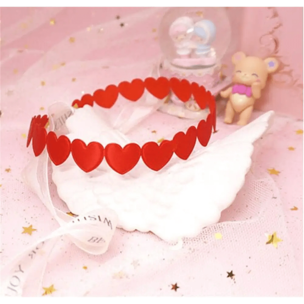 Pastel Heart Tattoo Necklace with Clasp Closure for a Dainty Look - Cosparty