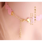 Pastel Heart Tattoo Necklace with Clasp Closure for a Dainty Look - Cosparty