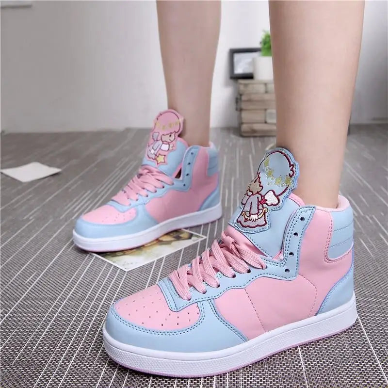 Pastel High Top Sneakers for Fairy-kei and Sweet Lolita Styles - Shoes