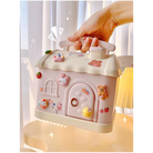 Pastel House Shaped Piggy Bank with Coin and Bill Slot - bag