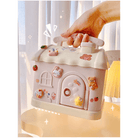 Pastel House Shaped Piggy Bank with Coin and Bill Slot - Cosparty