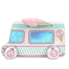 Pastel Ice Cream Truck Handbag with Adjustable Strap and Zipper Closure - purse