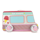 Pastel Ice Cream Truck Handbag with Adjustable Strap and Zipper Closure - purse