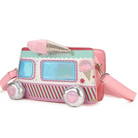 Pastel Ice Cream Truck Handbag with Adjustable Strap and Zipper Closure - purse