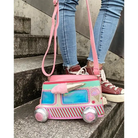 Pastel Ice Cream Truck Handbag with Adjustable Strap and Zipper Closure - purse