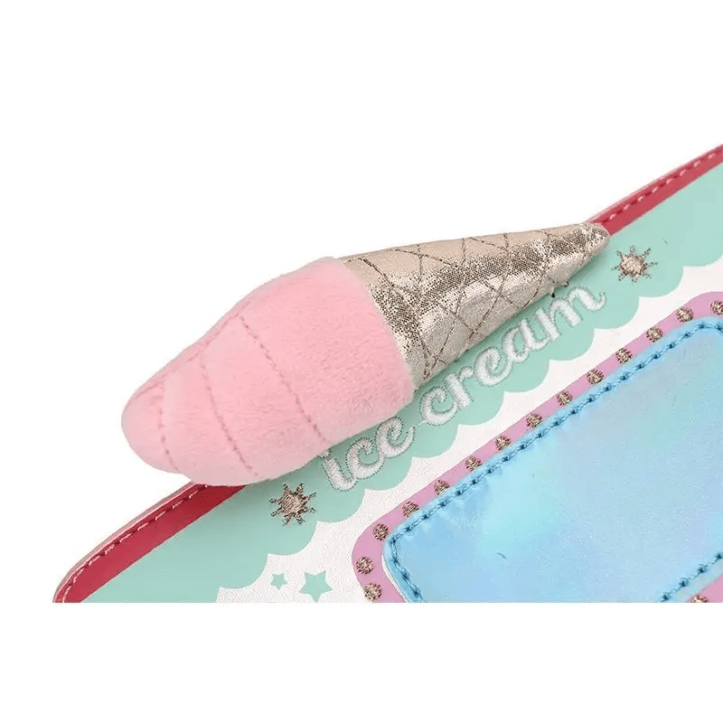 Pastel Ice Cream Truck Handbag with Adjustable Strap and Zipper Closure - Cosparty