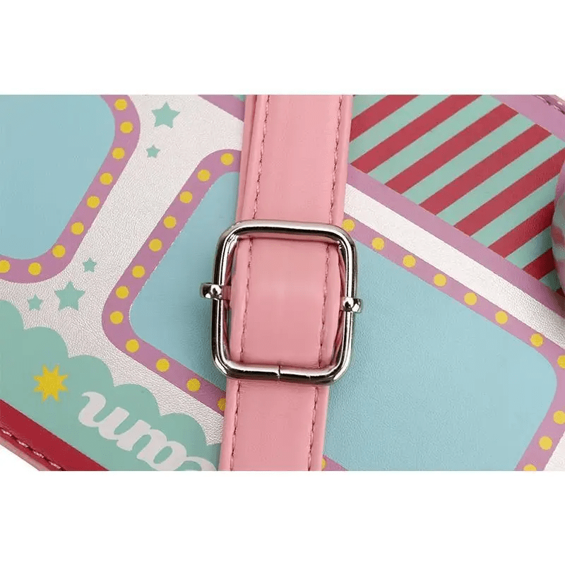 Pastel Ice Cream Truck Handbag with Adjustable Strap and Zipper Closure - Cosparty