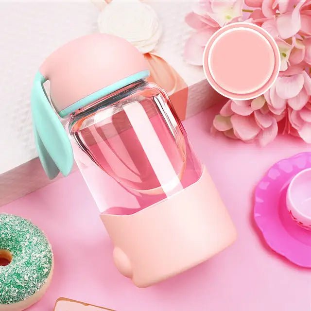 Pastel Kawaii Bunny Water Bottles Made of Safe Glass - Cosparty