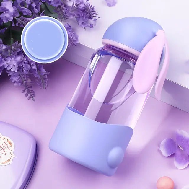 Pastel Kawaii Bunny Water Bottles Made of Safe Glass - Cosparty