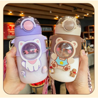 Pastel Kawaii Cat and Bunny Water Bottles for Cute Lovers - sippy cup