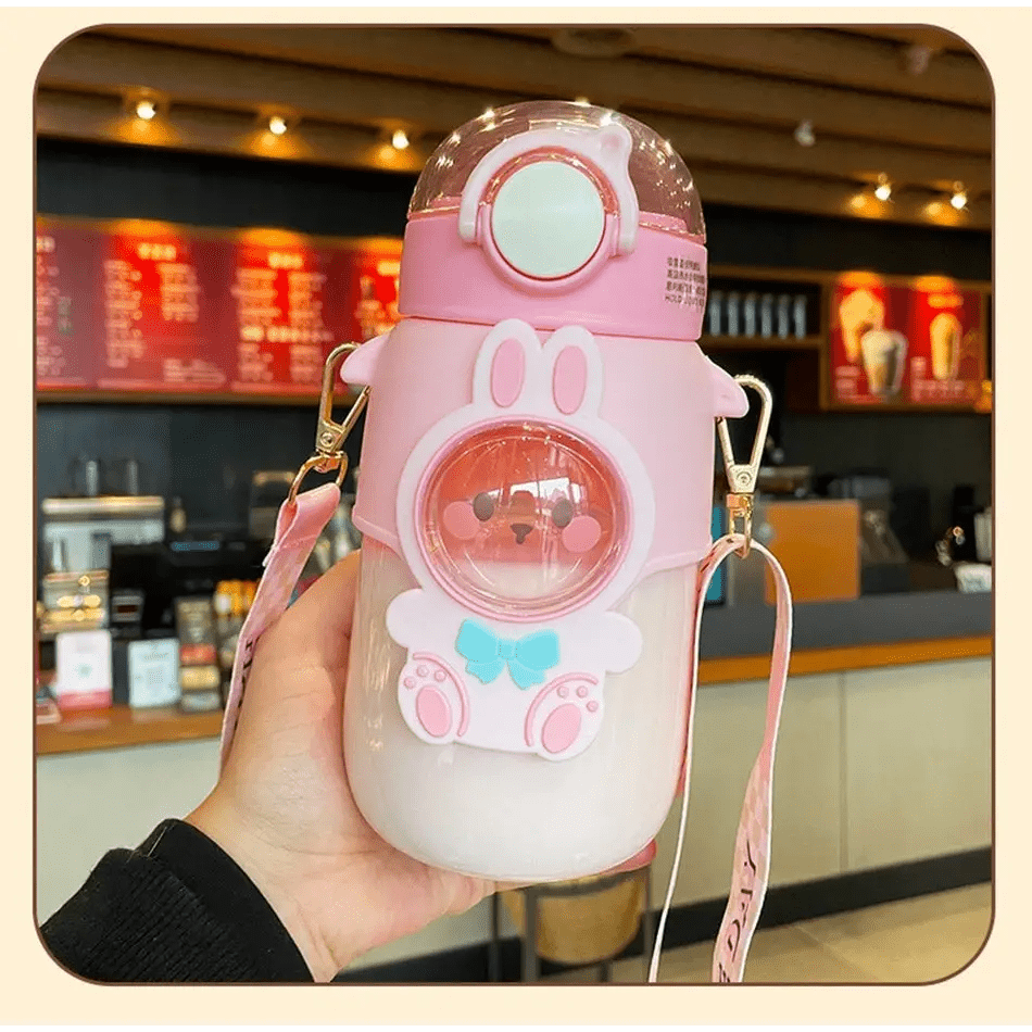 Pastel Kawaii Cat and Bunny Water Bottles for Cute Lovers - Cosparty
