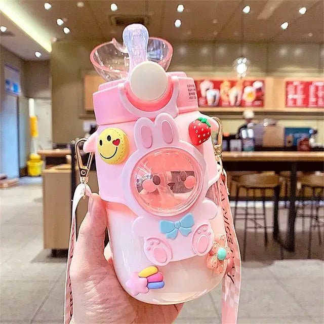 Pastel Kawaii Cat and Bunny Water Bottles for Cute Lovers - Cosparty