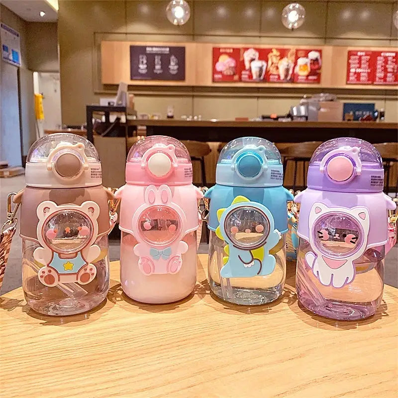 Pastel Kawaii Cat and Bunny Water Bottles for Cute Lovers - sippy cup