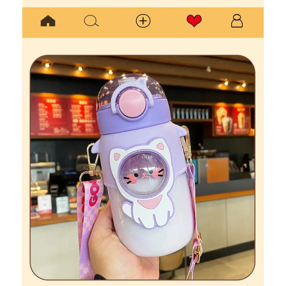 Pastel Kawaii Cat and Bunny Water Bottles for Cute Lovers - sippy cup