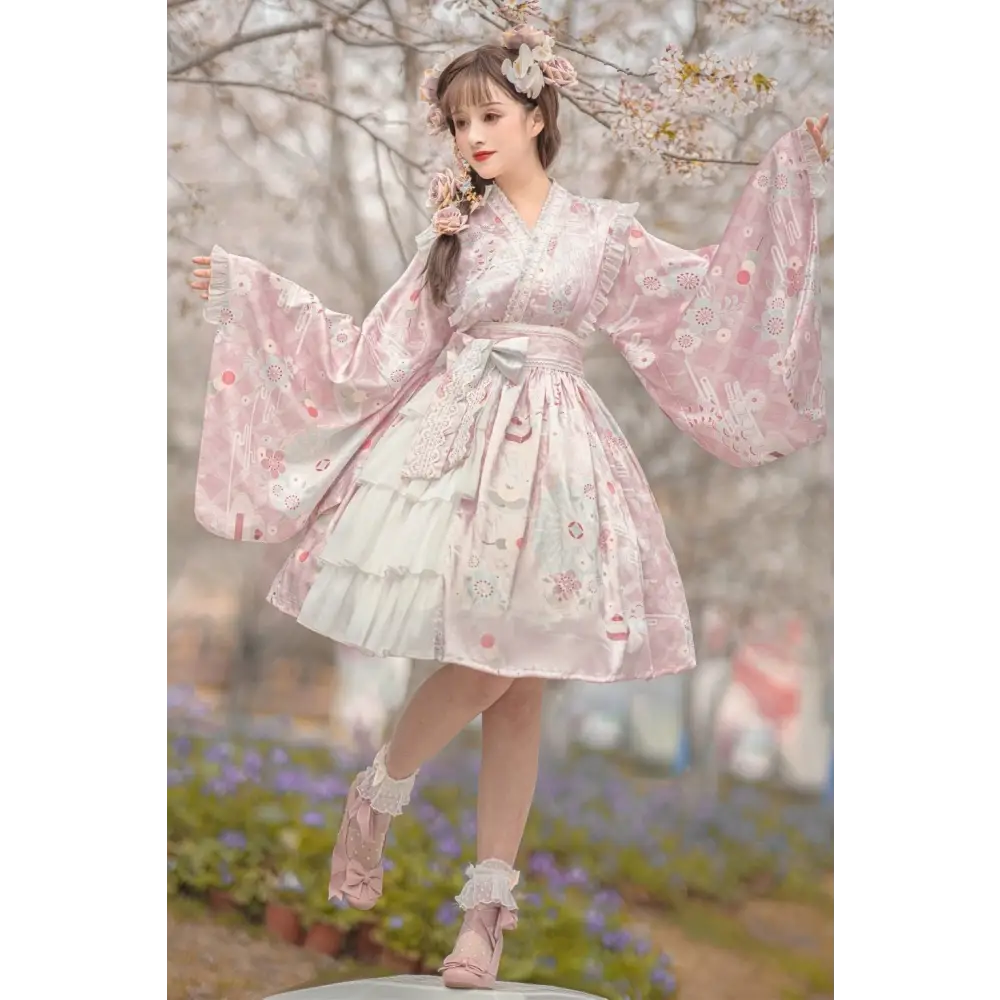 Pastel Kimono Lolita Dress for Kawaii Princesses - dress