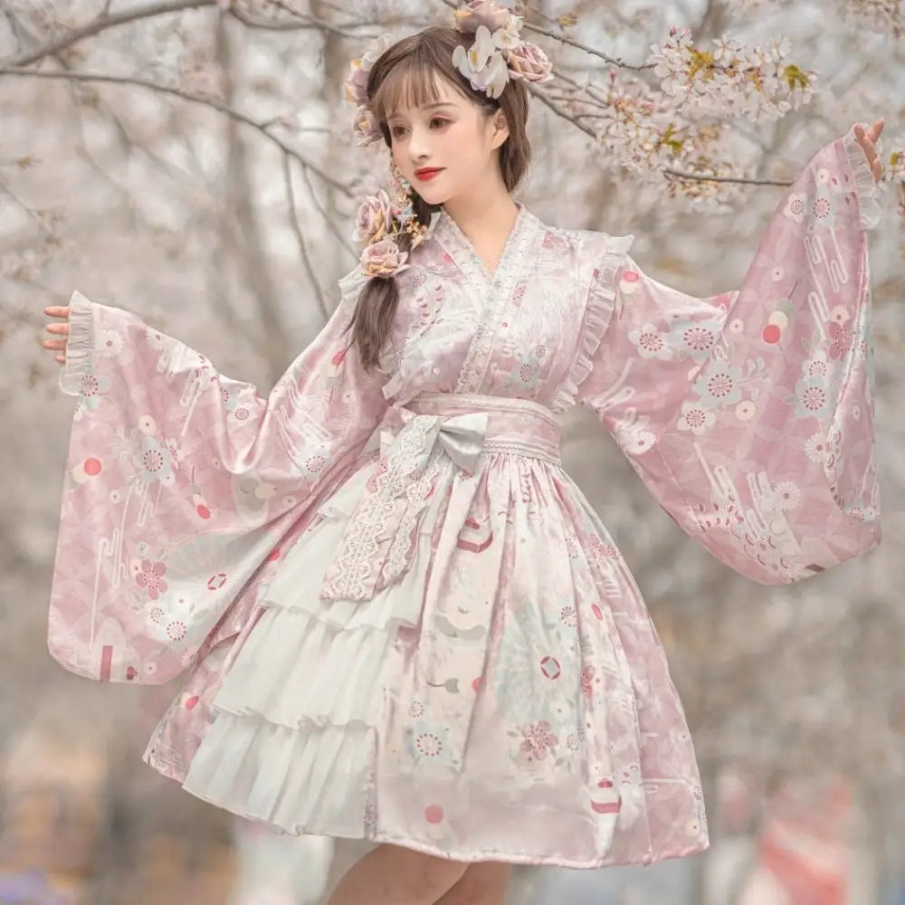 Pastel Kimono Lolita Dress for Kawaii Princesses - dress