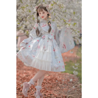 Sakura Kimono Lolita Dress - Blue / M - cherry blossom, china, chinese, dress, dresses