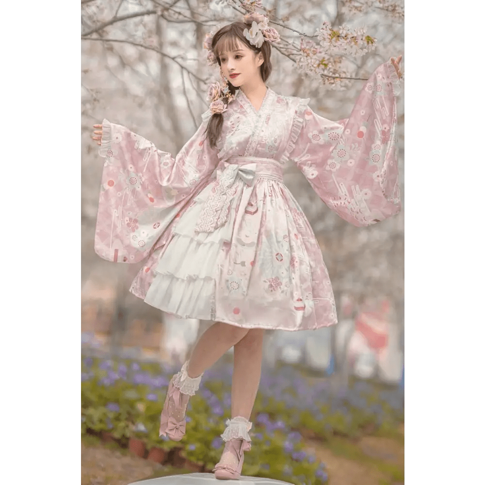 Pastel Kimono Lolita Dress for Kawaii Princesses - Cosparty