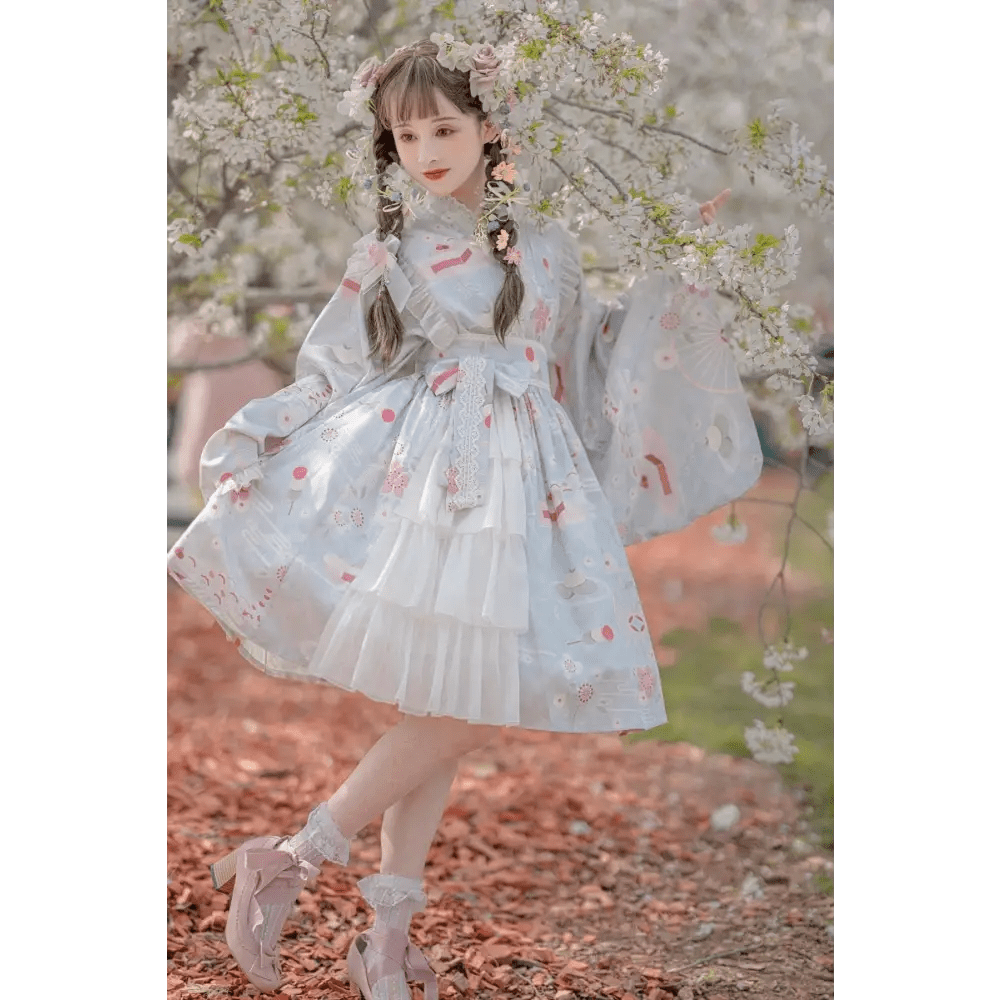 Pastel Kimono Lolita Dress for Kawaii Princesses - Cosparty