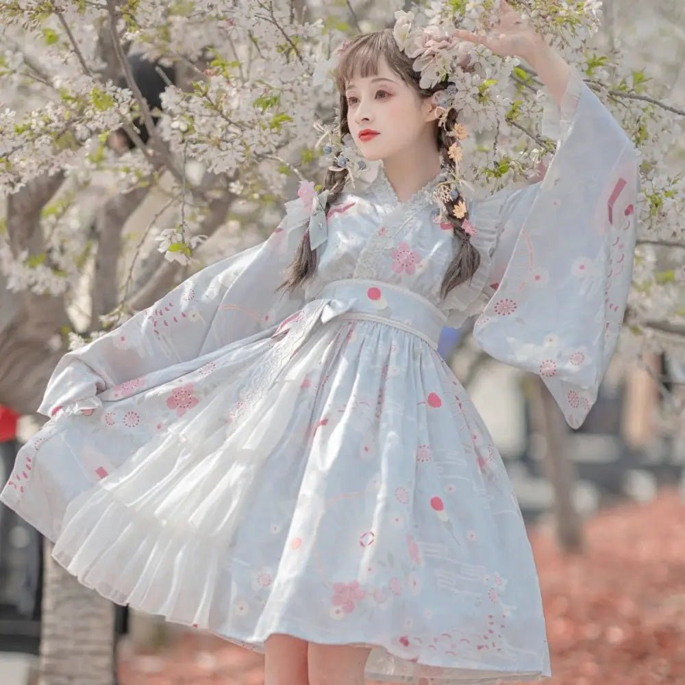 Pastel Kimono Lolita Dress for Kawaii Princesses - Cosparty