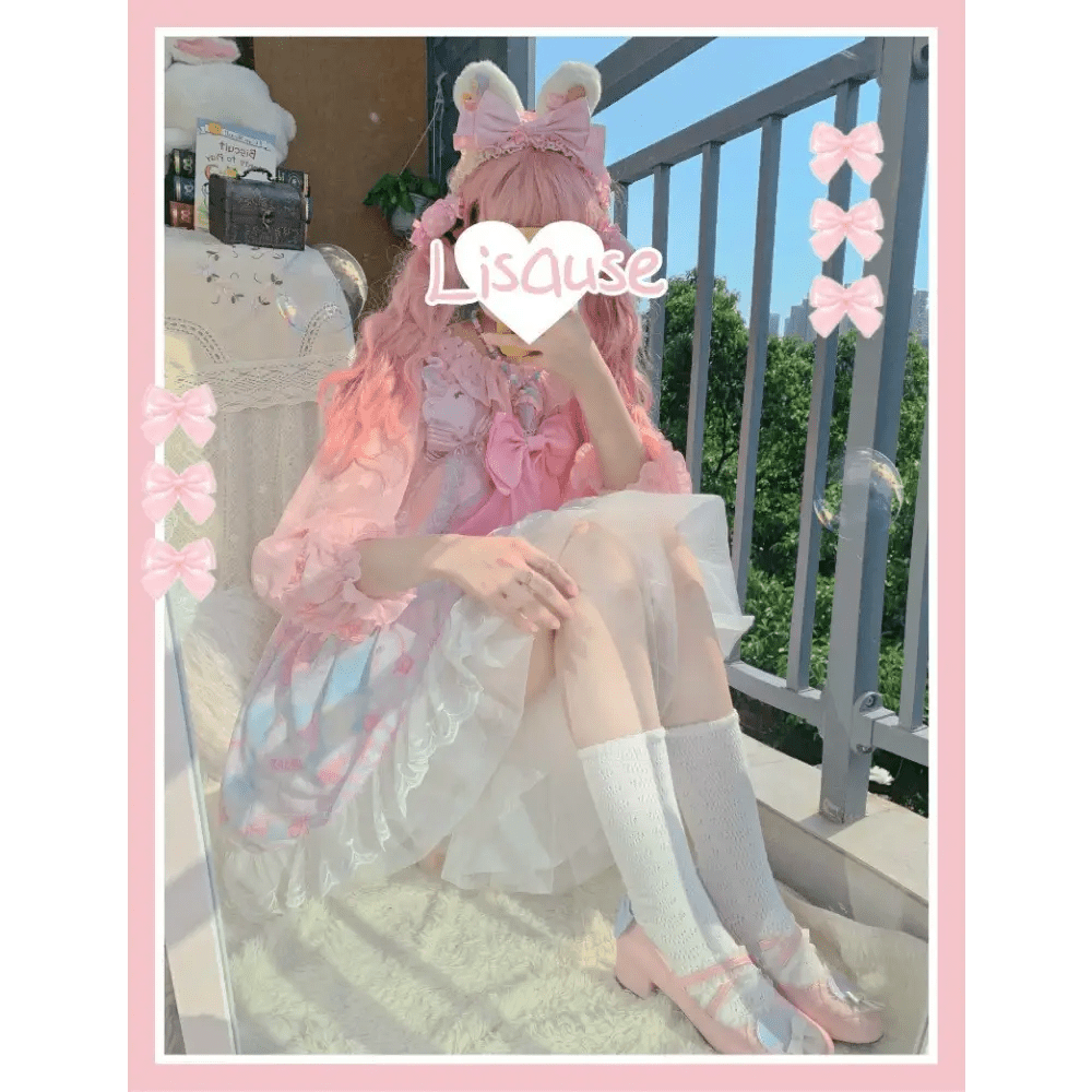 Pastel Kitten Themed Lolita Dress for Playful Princesses - Cosparty