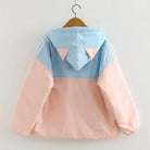 Pastel Kitten Windbreaker in Pink & Blue for Bitter Cold Protection - jacket