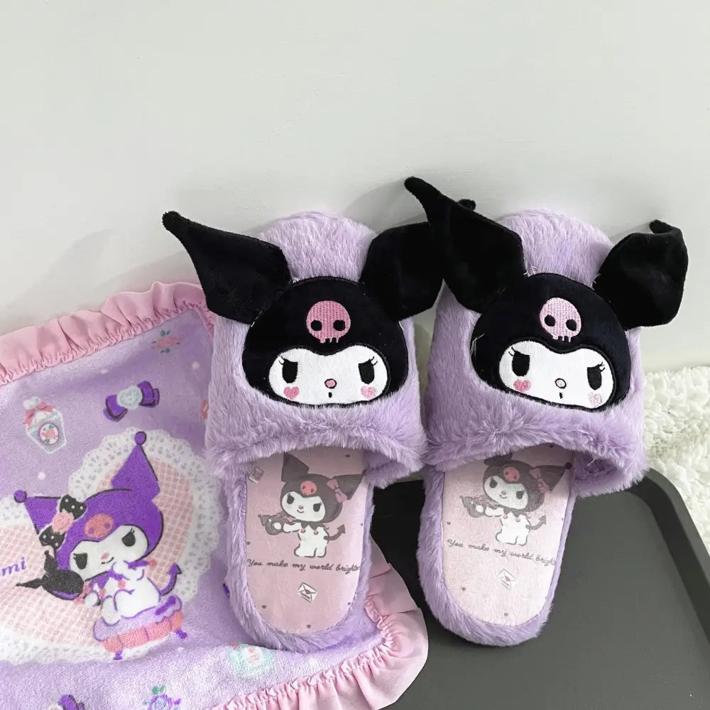 Pastel Kuromi Inspired Slippers for Little Princesses - slippers